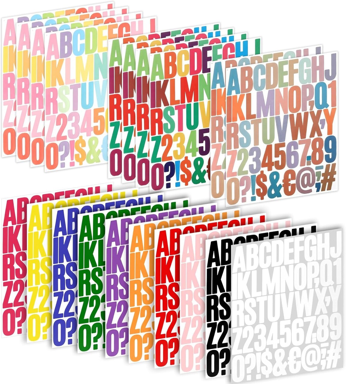 Letter Stickers Alphabet Stickers 2 Inch Large Vinyl (Multicolor)